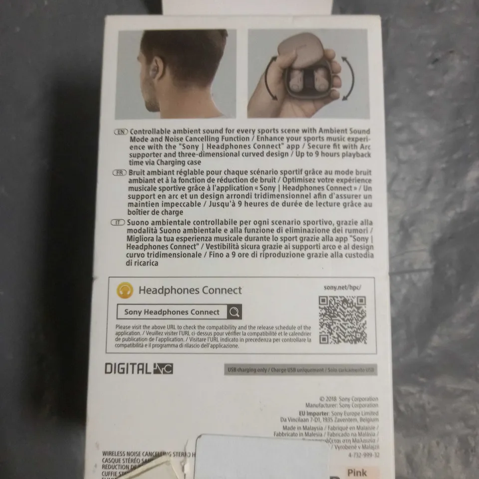 SONY SPORTS WIRELESS BLUETOOTH HEADPHONES WF-SP700N