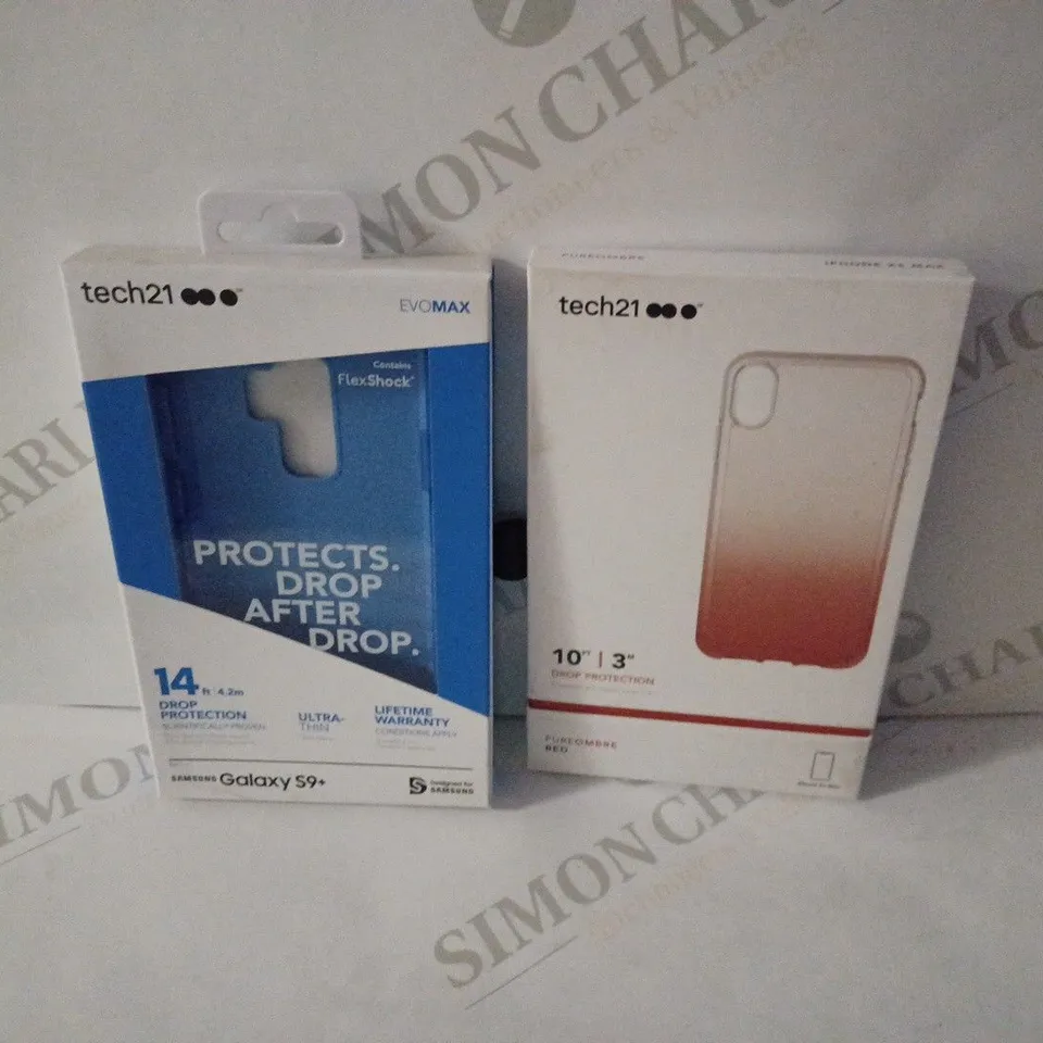 APPROXIMATELY 76 TECH 21 ELECTRICAL CASES TO INCLUDE; 20 RED IPHONE XS MAX AND 56 BLUE SAMSUNG GALAXY S9+ PHONES CASES