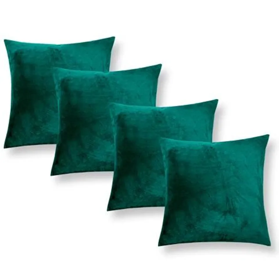 BOXED APEX CRUSHED VELVET CUSHION COVERS // 45 X 45CM // GREEN // PACK OF TWO (1 ITEM)