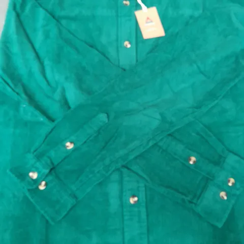 PASSENGER CORDUROY SHIRT IN STORM GREEN SIZE LARGE