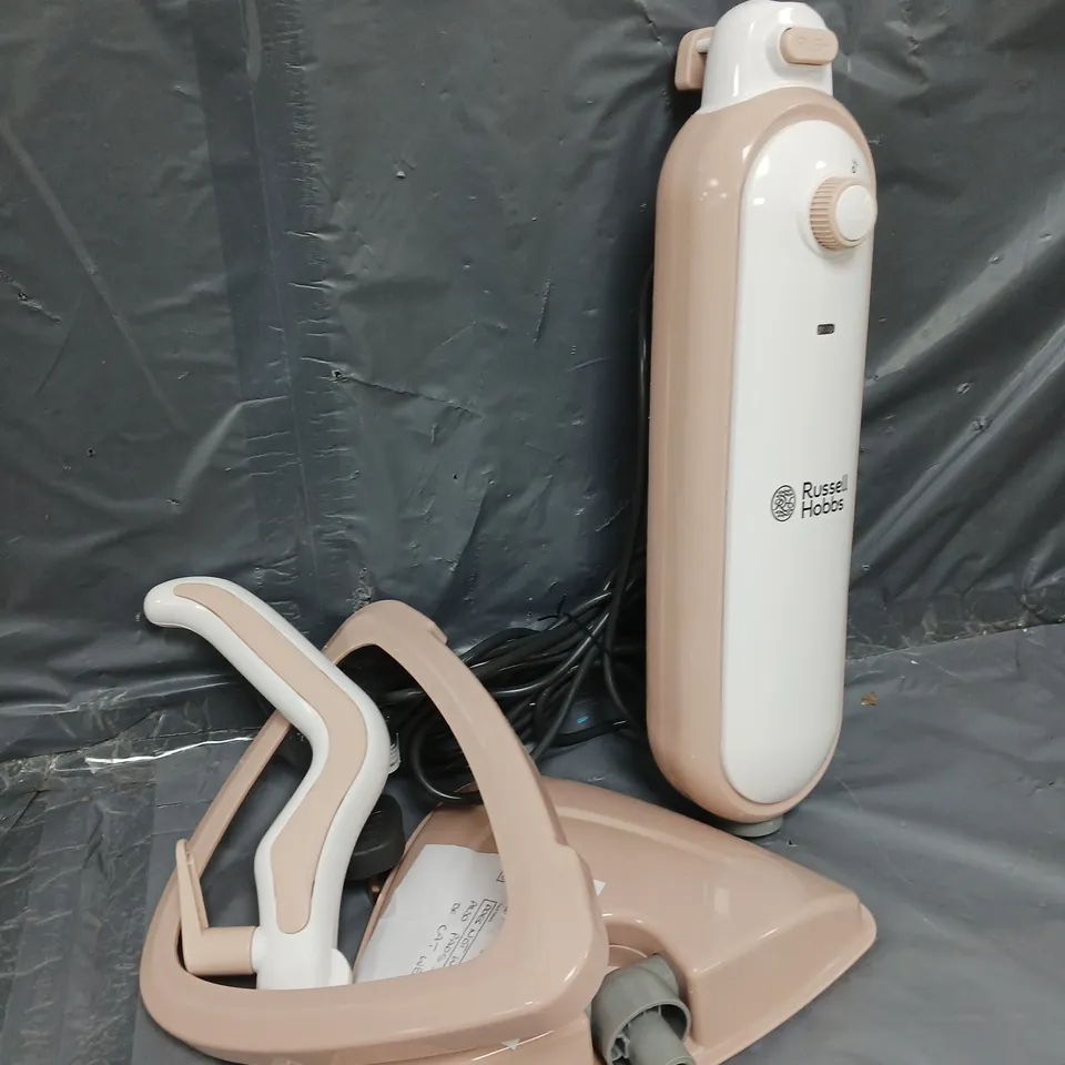 BOXED RUSSELL HOBBS STEAM & CLEAN STEAM MOP - BLUSH AND WHITE RRP £39.99