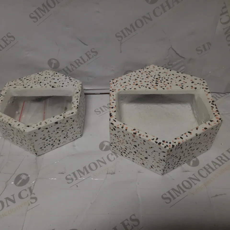 SET OF TWO TERRAZZO WALL PLANTERS  RRP £39.99