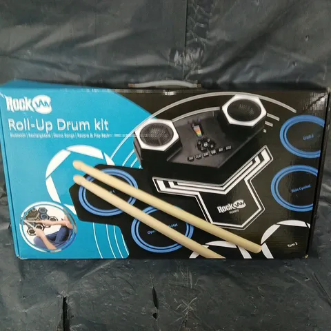 ROCKJAM RECHARGEABLE BLUETOOTH ROLL UP DRUM KIT WITH INBUILT SPEAKERS & DRUMSTICKS