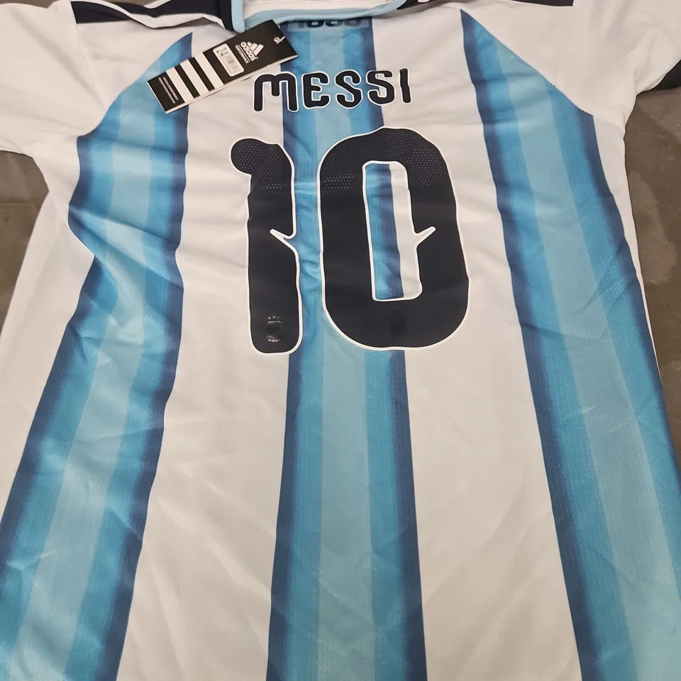 ARGENTINA KIDS FOOTBALL JERSEY – MESSI 10, ADIDAS (AFA CREST) SIZE 24