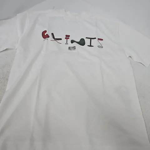 CLINTS WHITE T‑SHIRT – SIZE L