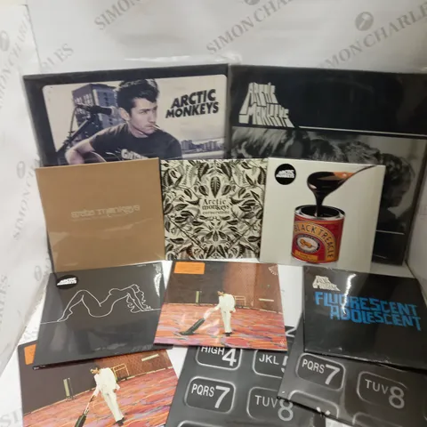 BOX OF APPROX 10 ARCTIC MONKEYS VINYLS INCLUDING CORNERSTONE, FLUORESCENT ADOLESCENT, UNPLUGGED