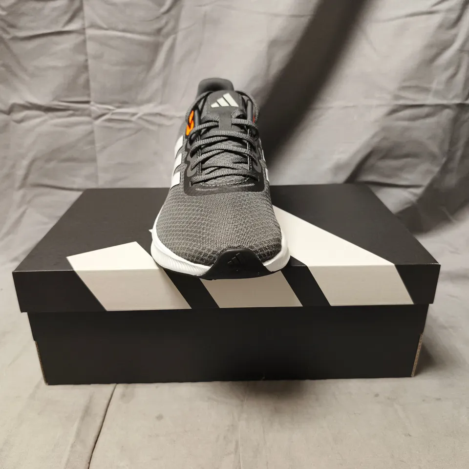 BOXED PAIR OF ADIDAS RUNFALCON 3.0 WOMEN'S SHOES IN GREY/WHITE/PINK SIZE UK 6.5