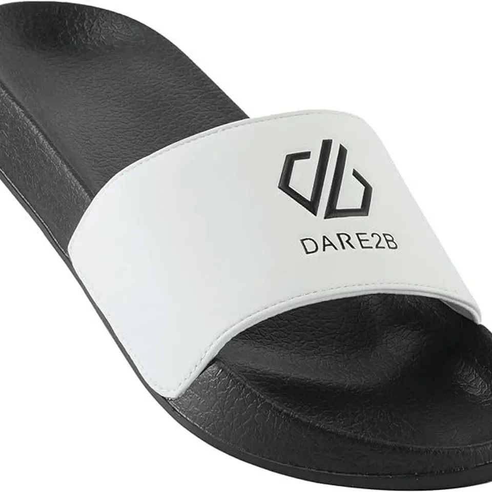 BRAND NEW DARE2B MENS ARCH SLIDERS IN BLACK/WHITE - UK 10