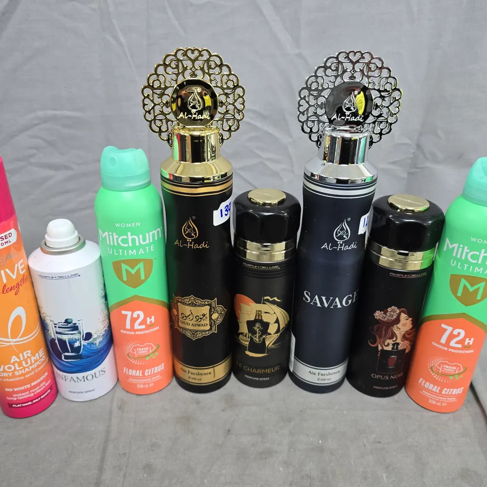 APPROXIMATELY 10 ASSORTED AEROSOLS TO INCLUDE L'OREAL, MITCHUM AND SAVAGE 