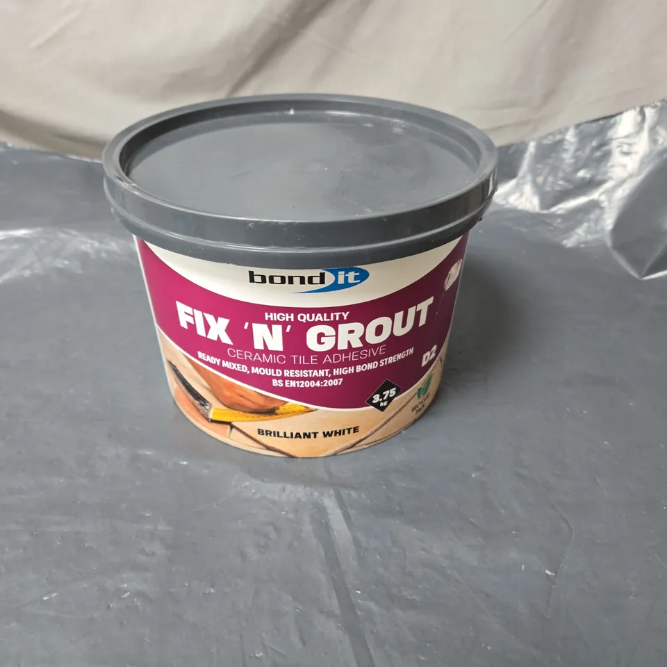 BOND IT FIX 'N' GROUT CERAMIC TILE ADHESIVE – BRILLIANT WHITE, 3.75 KG