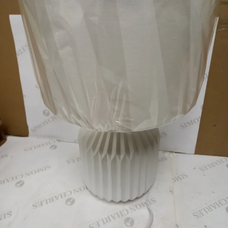 DAR LIGHTING HOSANNA TABLE LAMP - WHITE C/W WHITE COTTON SHADE
