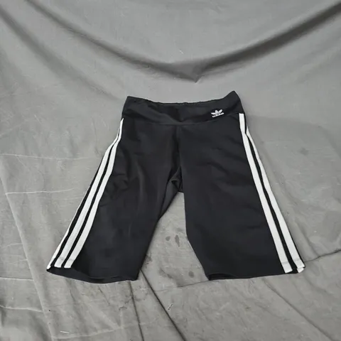 ADIDAS 3 STRIPE BIKE SHORTS IN BLACK SIZE 8