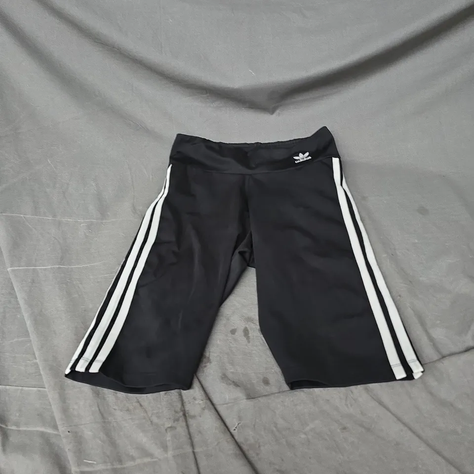 ADIDAS 3 STRIPE BIKE SHORTS IN BLACK SIZE 8