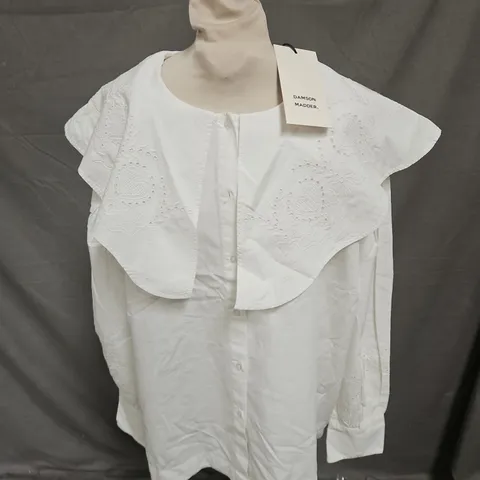 DAMSON MADDER ROMEO BLOUSE IN WHITE SIZE 14