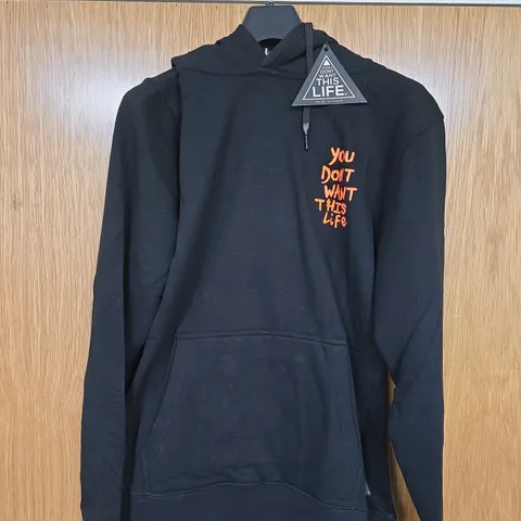 BAGGED YOU DONT WANT THIS LIFE ORANGE PAINTER HOODIE - SIZE XL