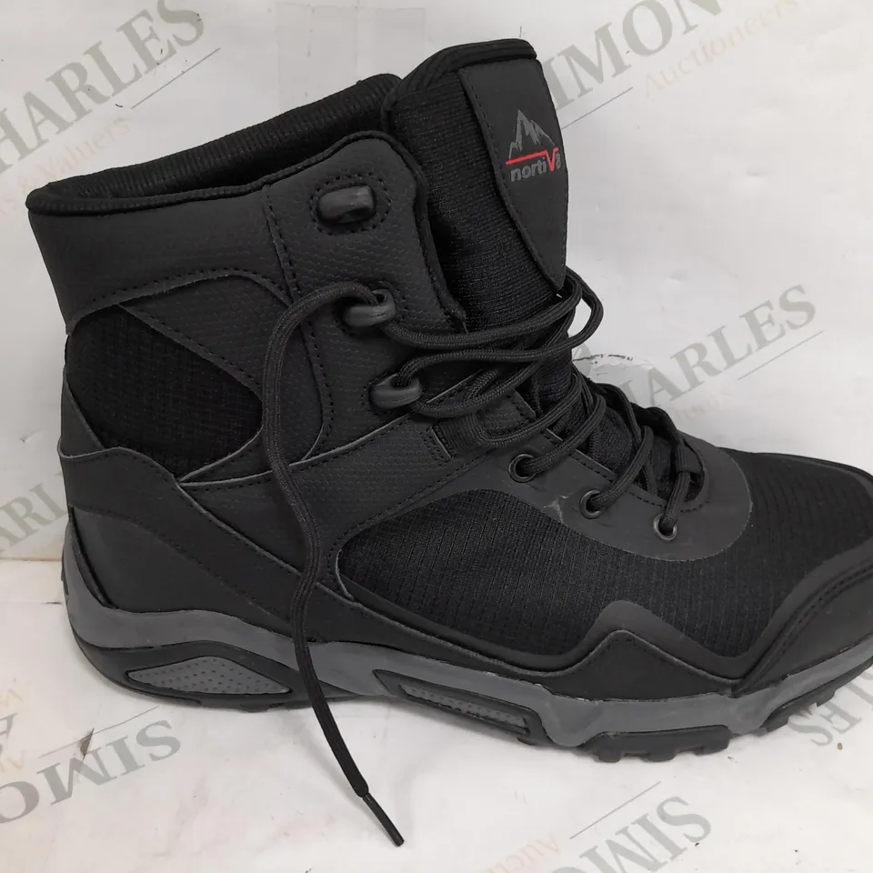 BOXED PAIR OF NORTIV8TE LACE UP BOOTS IN BLACK - UK 8