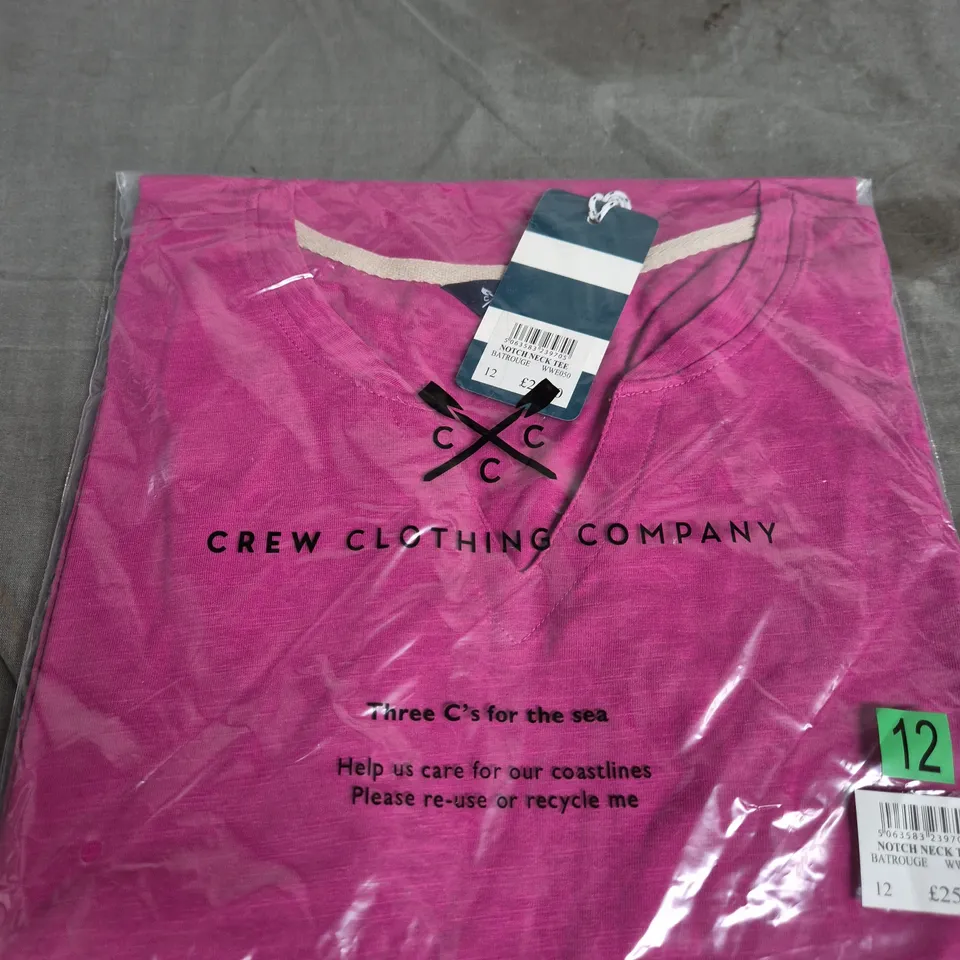 CREW CLOTHING COMPANY PINK T-SHIRT – UK SIZE 12