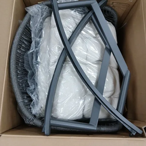 BOXED GREY OUTDOOR CUSHIONED CHAIR
