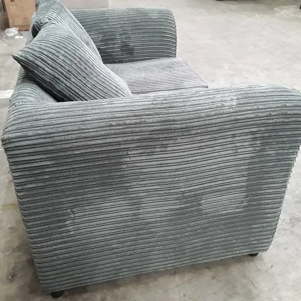 QUALITY DESIGNER DUVERNAY 2 SEATER SOFA - GREY JUMBO CORD FABRIC 