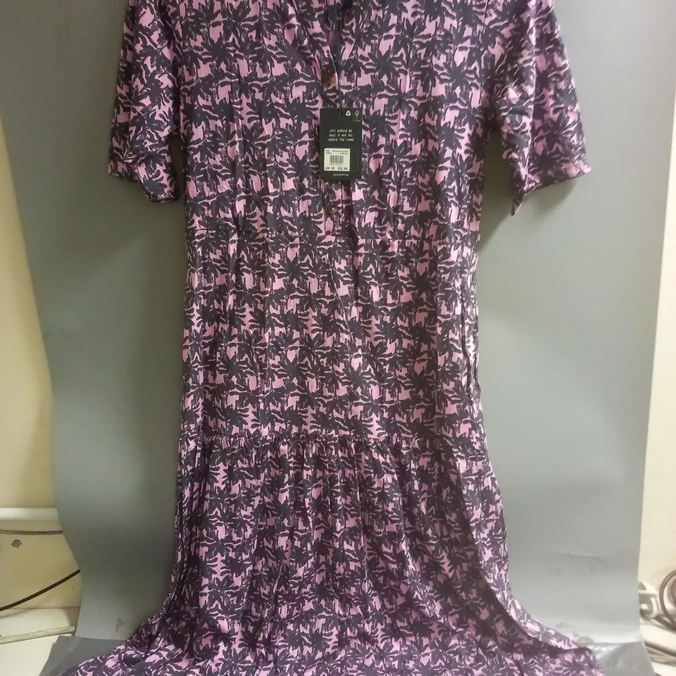 THE WHITE STUFF SABINA JERSEY PRINT DRESS PINK MULTI SIZE 10