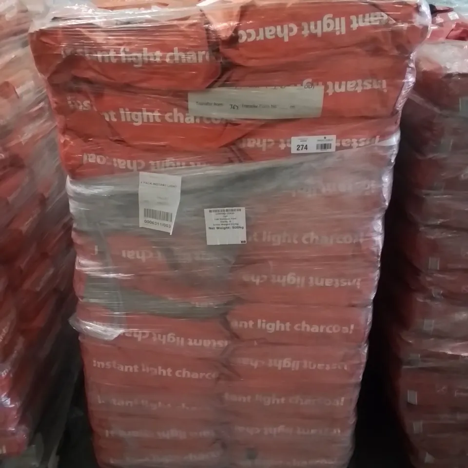 PALLET CONTAINING APPROXIMATELY 100 BRAND NEW 4 PACK INSTANT LIGHT CHARCOAL BAGS