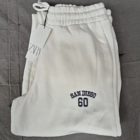 ZARA SAN DIEGO JOGGERS IN WHITE SIZE UK MEDIUM