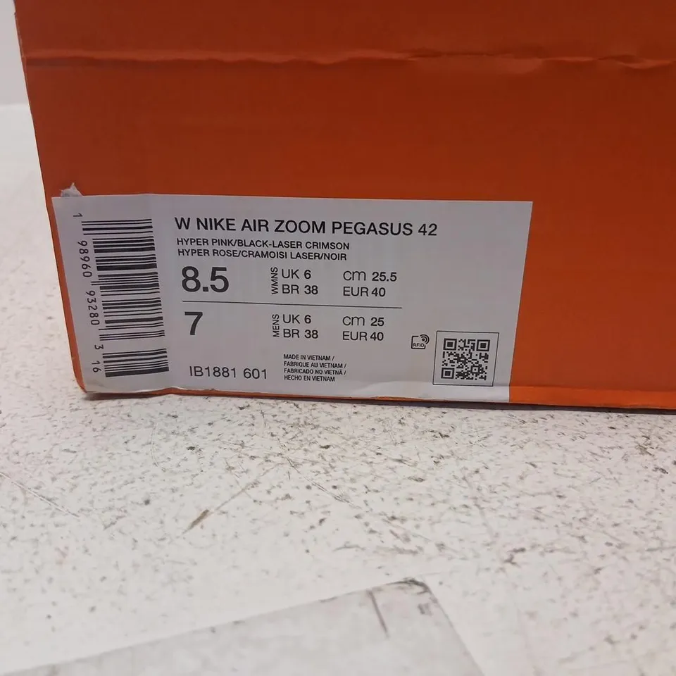NIKE AIR ZOOM PEGASUS 42 – WOMEN'S PINK RUNNING SHOES (UK 6) – BOXED