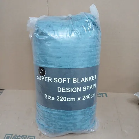 TEAL SUPER SOFT BLANKET – DESIGN SPAIN, 220CM X 240CM