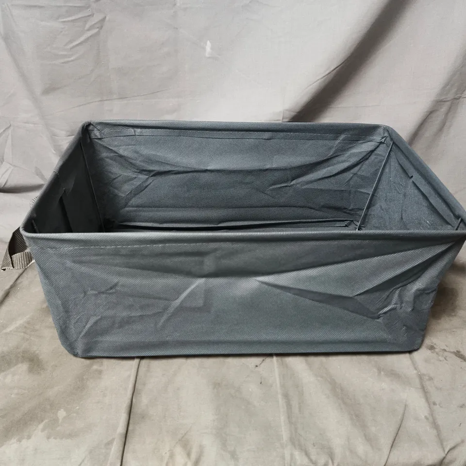 3 X GREY COLLAPSIBLE FABRIC STORAGE BOX WITH HANDLES