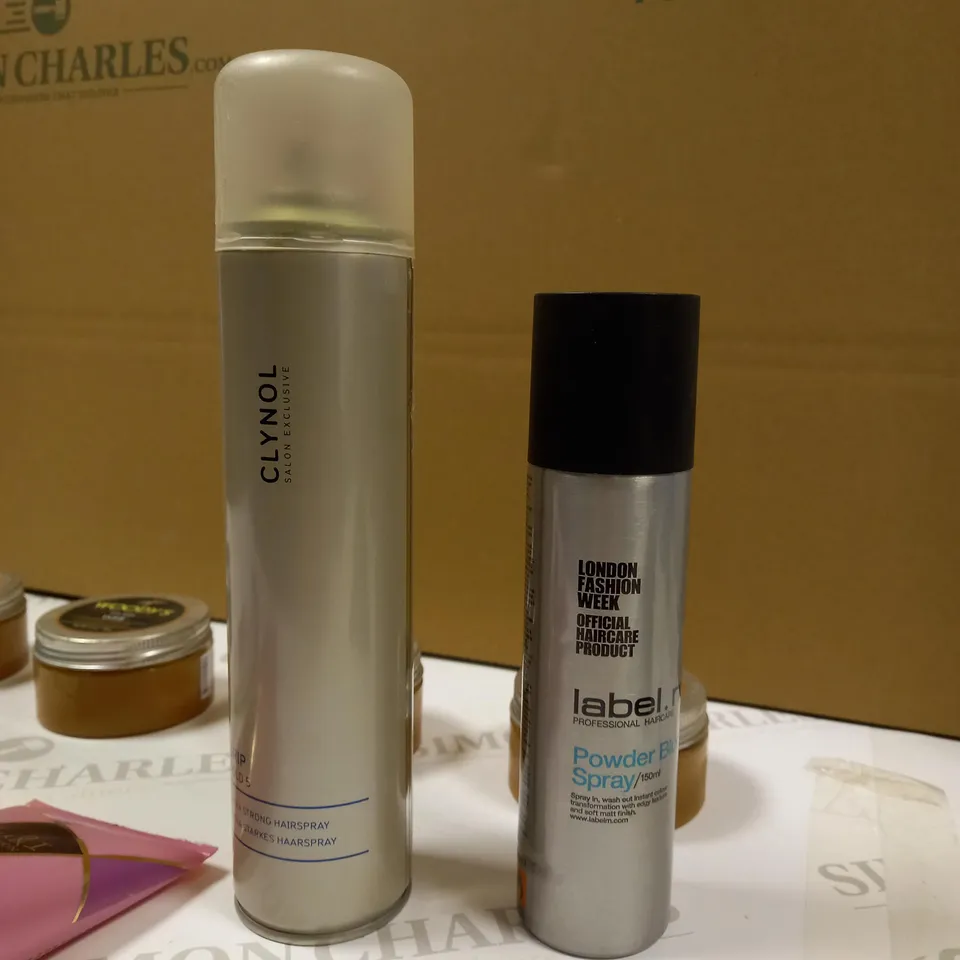 LOT OF APPROX 8 ASSORTED BEAUTY/HAIR PRODUCTS TO INCLUDE: YARLEY, WOODY'S, CLYNOL