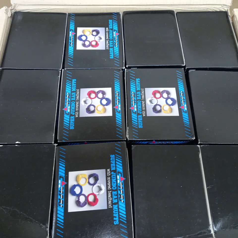 APPROXIMATELY 24 BOXED SUPER JUMBO EAR MUFFS IN ASSORTED COLOURS 