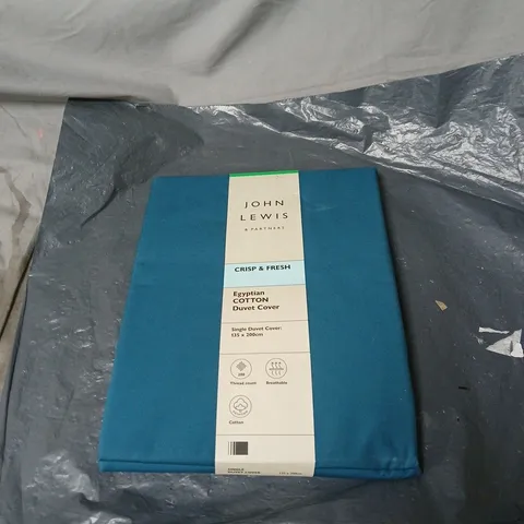 JOHN LEWIS & PARTNERS EGYPTIAN COTTON DUVET COVER – SINGLE 135 X 200 CM (CRISP & FRESH)