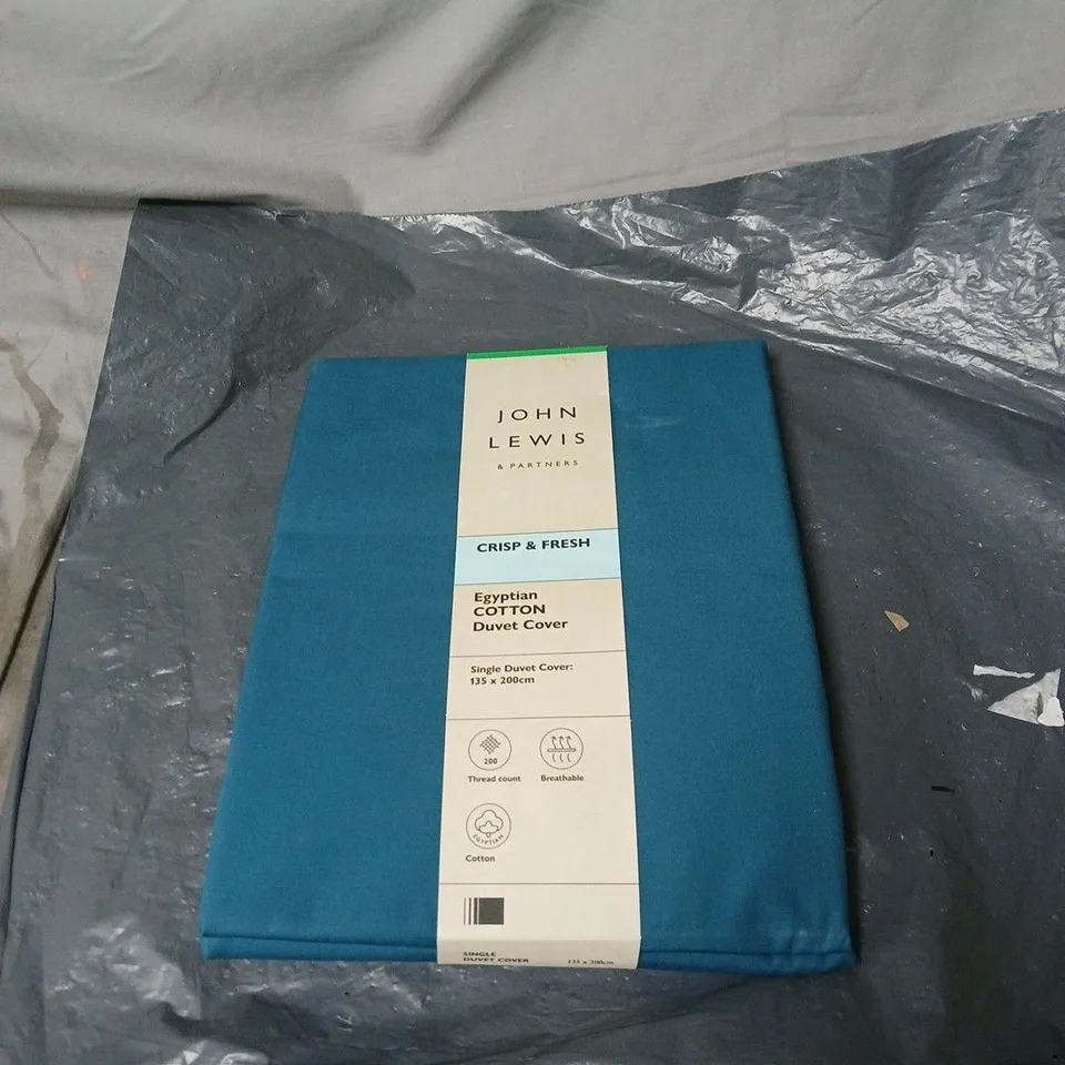 JOHN LEWIS & PARTNERS EGYPTIAN COTTON DUVET COVER – SINGLE 135 X 200 CM (CRISP & FRESH)