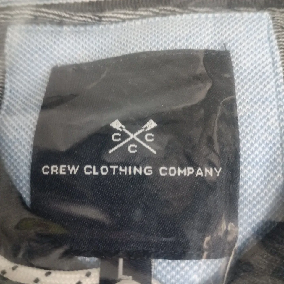CREW CLOTHING COMPANY EDEN JACQUARD POLO SHIRT – SIZE L