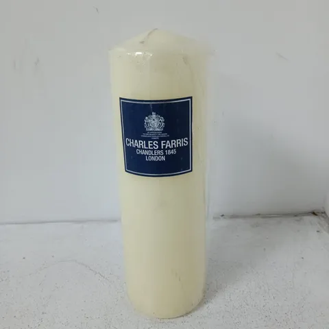 CHARLES FARRIS IVORY ALTAR PILLAR CANDLE 8CM X 25CM