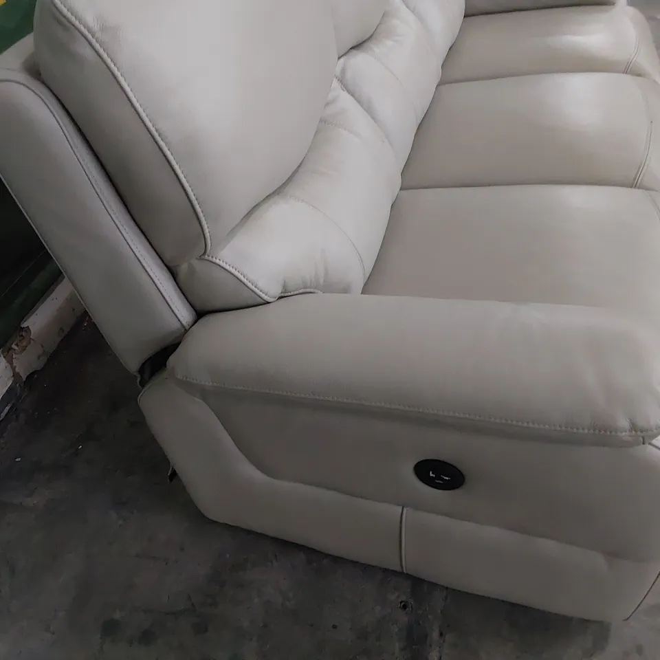 DESIGNER POWER RECLINING THREE SEATER SOFA CLAY LEATHER 