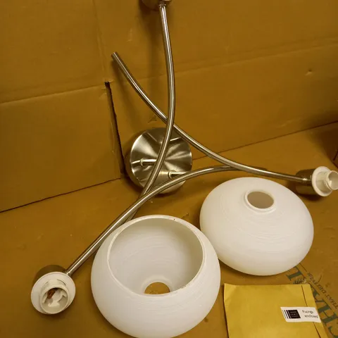 JOHN LEWIS & PARTNERS 'ANYDAY' ELIO 3-ARM CEILING LIGHT - PAINTED WHITE GLASS