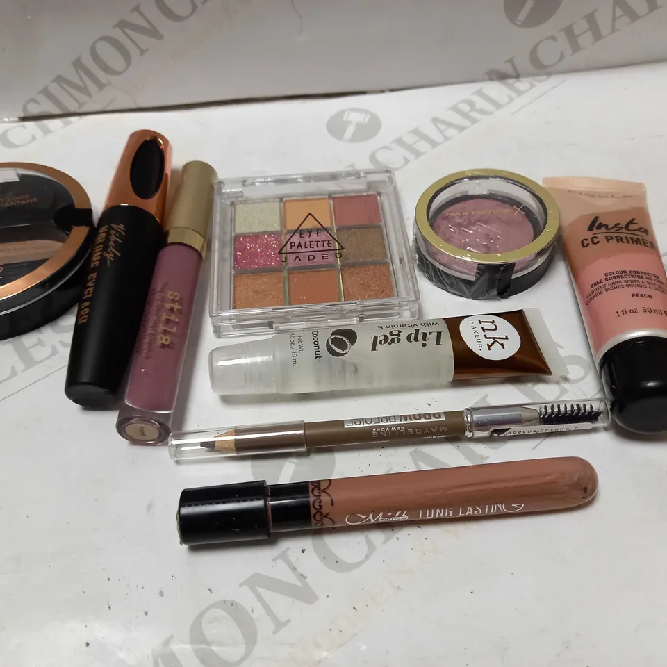 LOT OF 10 ASSORTED MAKEUP PRODUCTS TO INCLUDE LIP GEL, CC PRIMER, VOLUME MASCARA, ETC