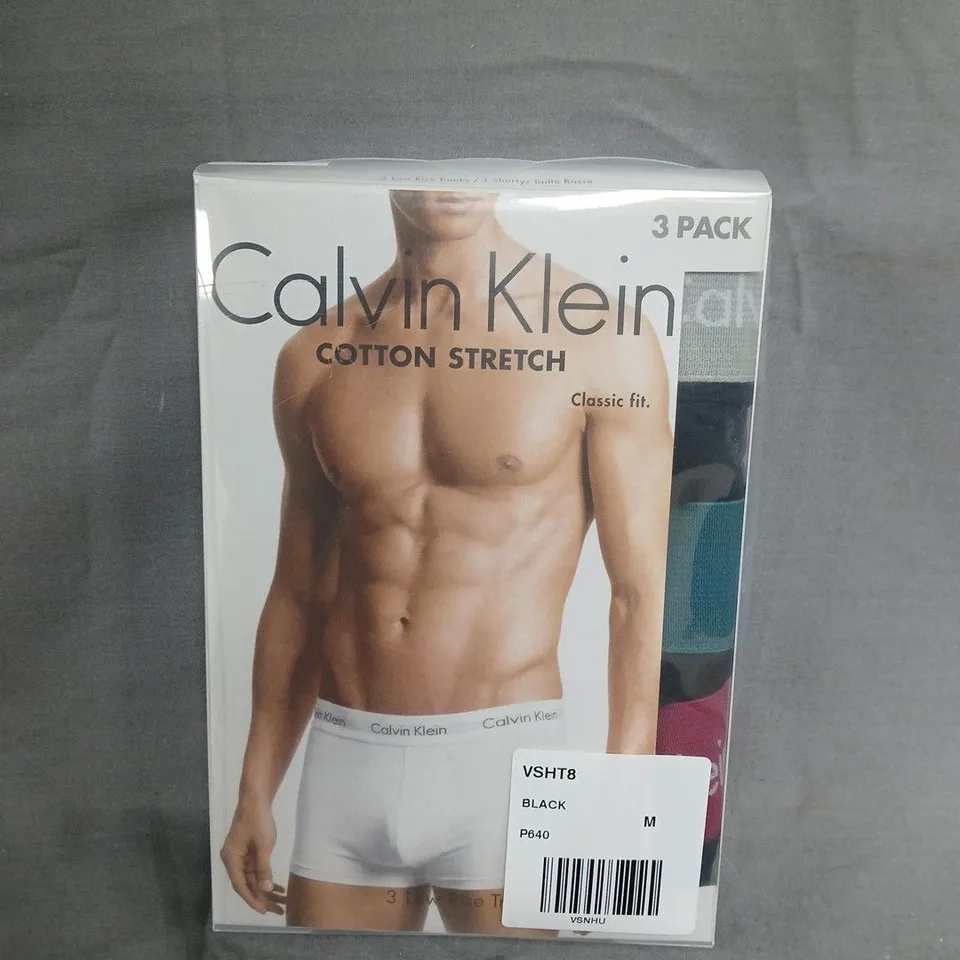 CALVIN KLEIN COTTON STRETCH BOXER BRIEFS 3 PACK – SIZE M 