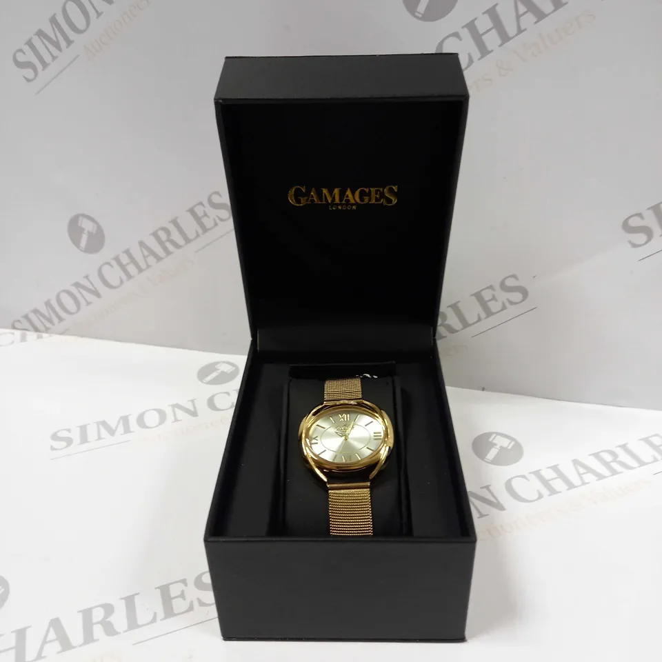 BOXED GAMAGES LADIES RINGLET WATCH, COLOUR: GOLD  RRP £600