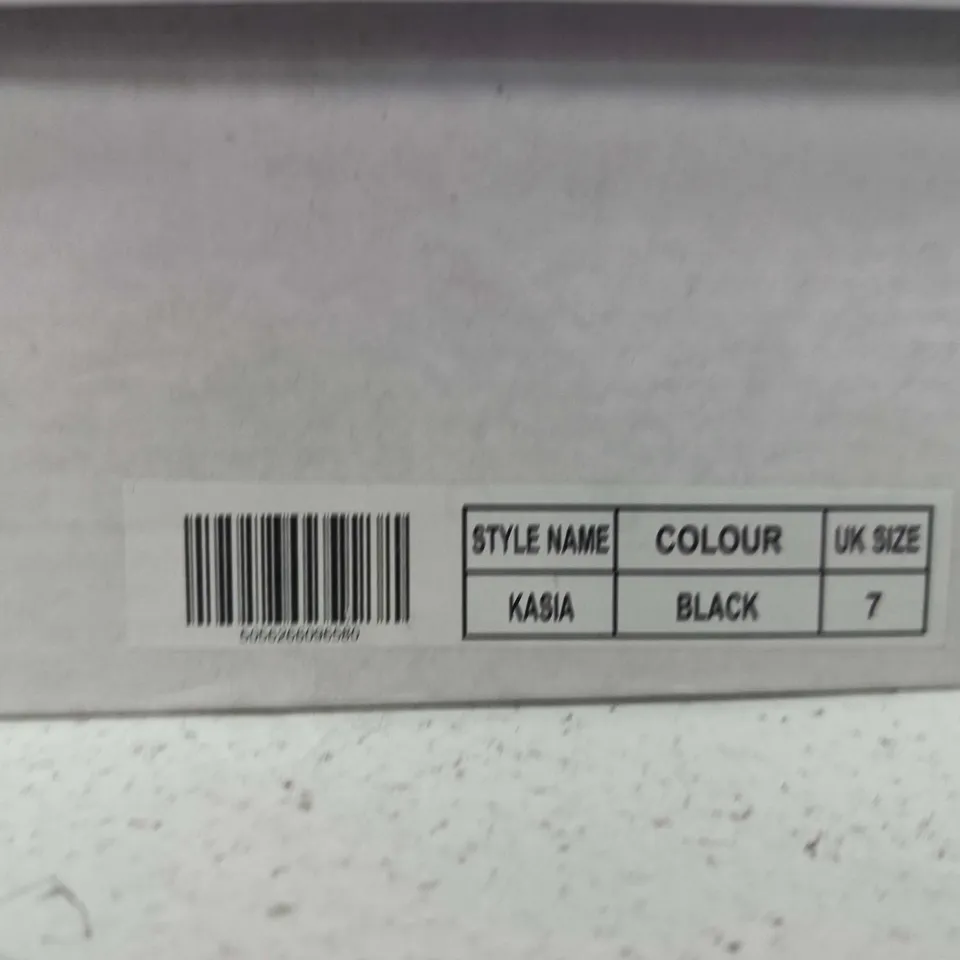 BOXED PAIR OF KASIA BLACK CHELSEA BOOTS, UK 7