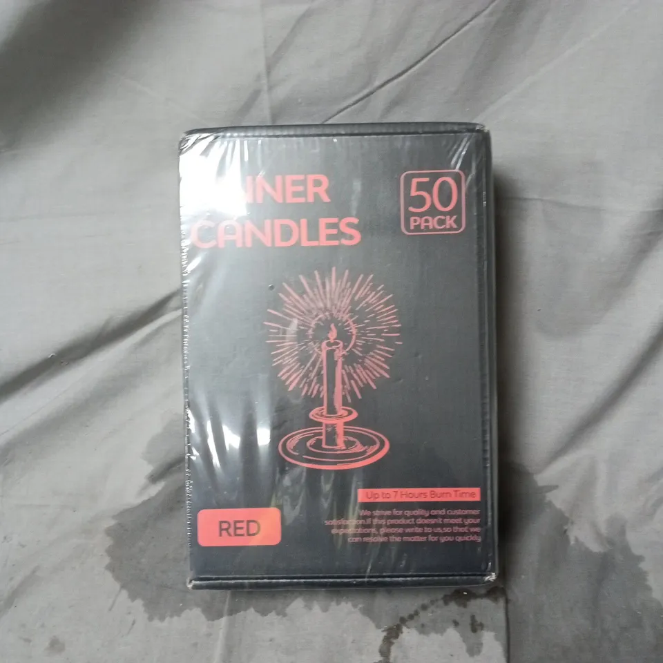 DINNER CANDLES – RED, 50 PACK