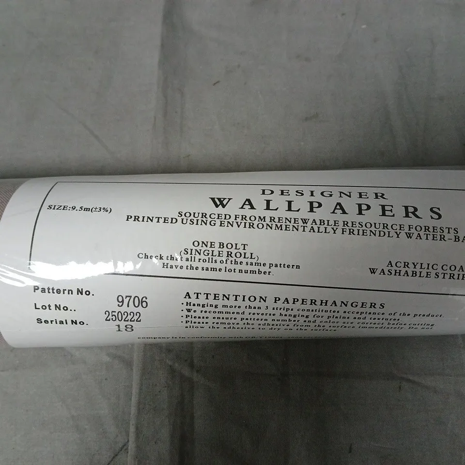 DESIGNER WALLPAPERS ROLL – PATTERN 9706, 9.5M, WASHABLE, ACRYLIC-COATED