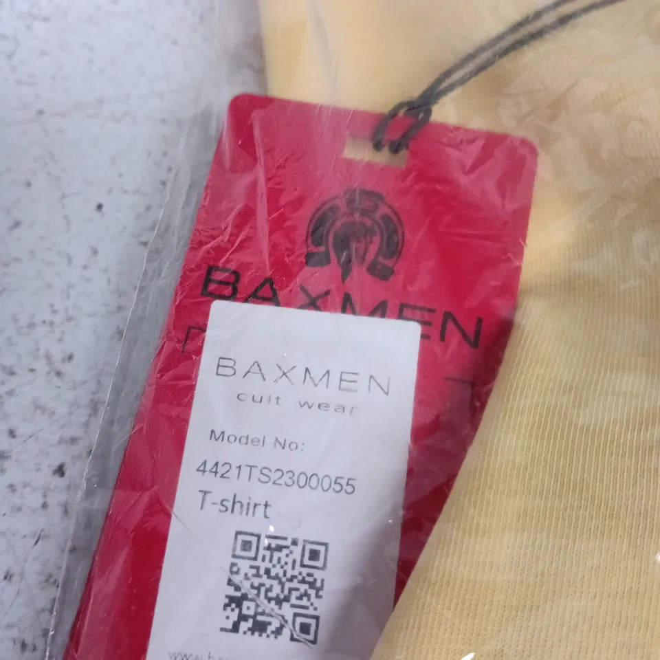 BAXMEN CULT WEAR T-SHIRT – YELLOW, MEN'S XXL