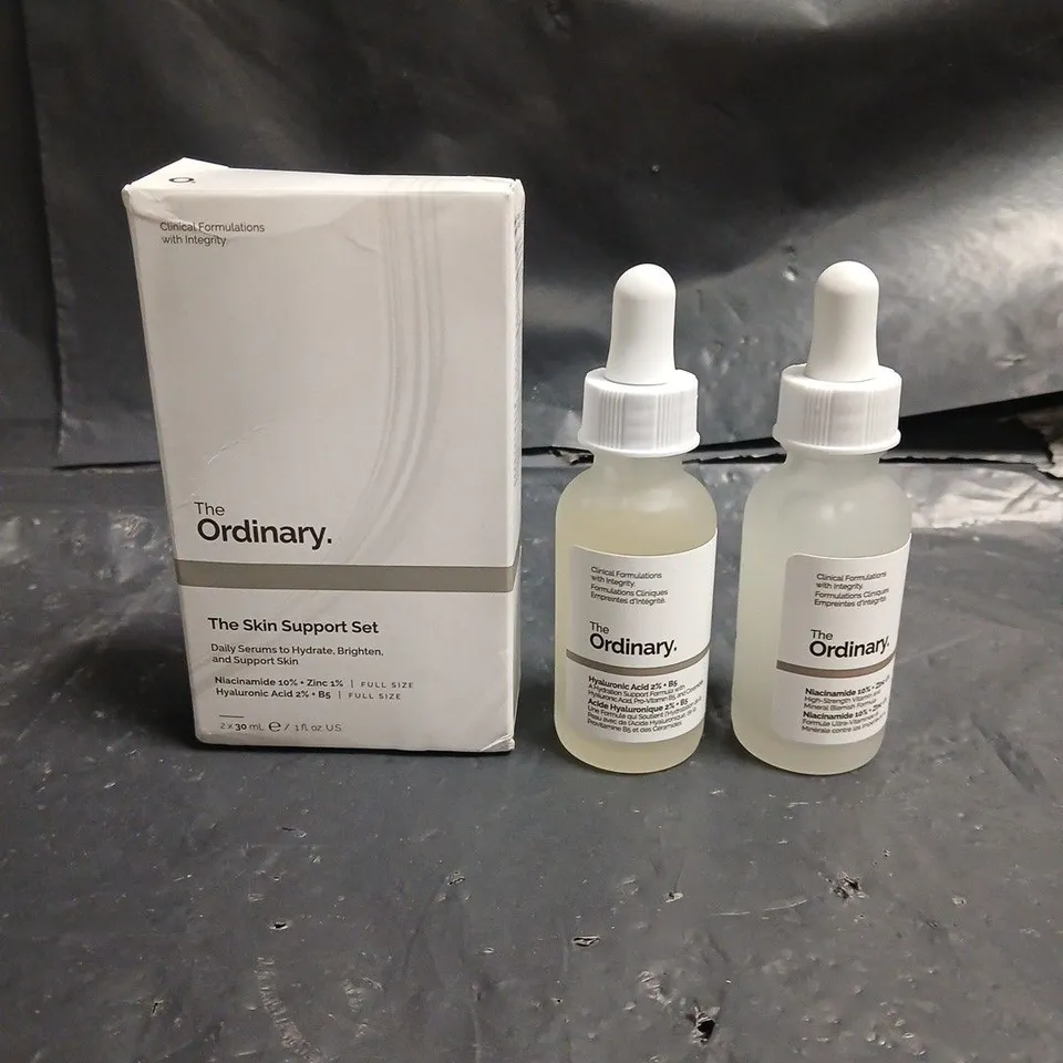 THE ORDINARY SKIN SUPPORT SET – NIACINAMIDE 10% + ZINC 1% & HYALURONIC ACID 2% + B5 (BOXED)
