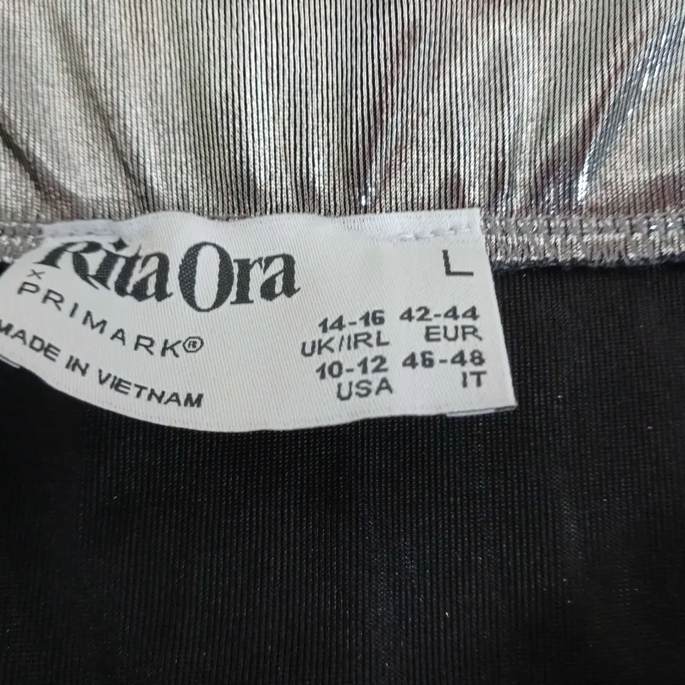 PRIMARK RITA ORA SILVER SHIMMERMETALLIC SKIRT