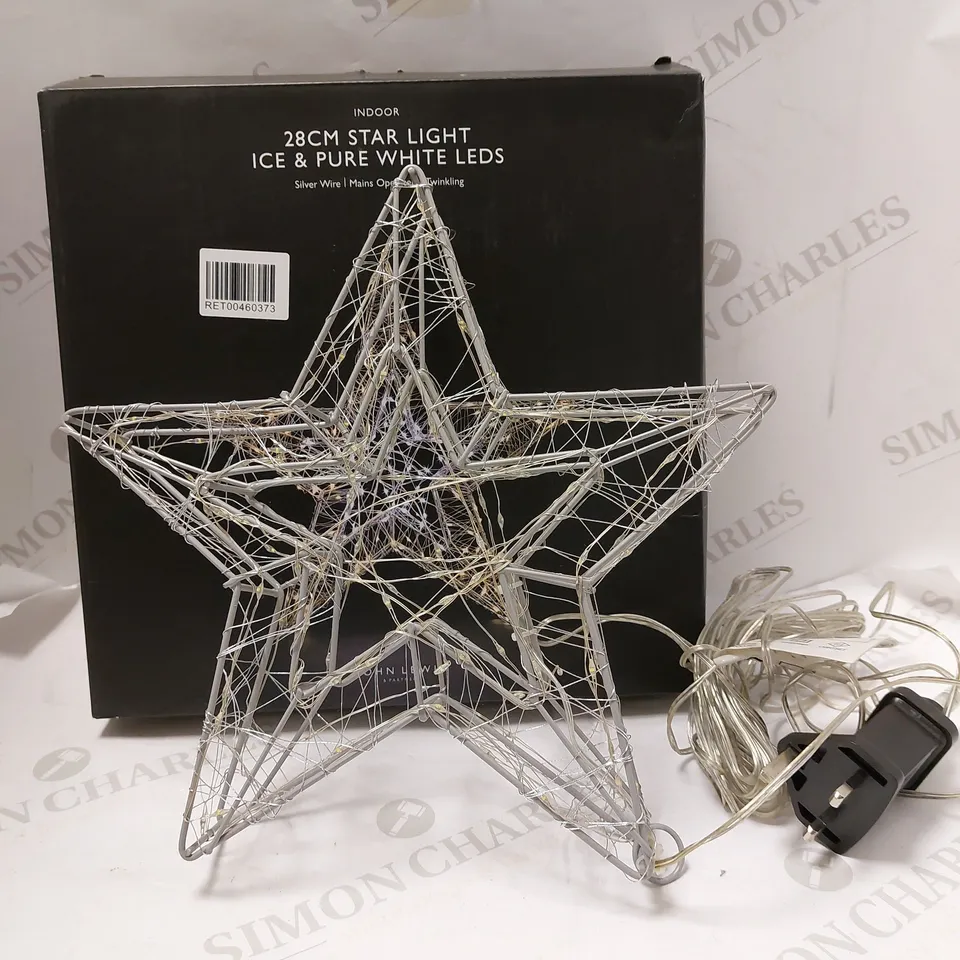 JOHN LEWIS SILVER WIRE ICE & PURE WHITE LED STAR LIGHT 