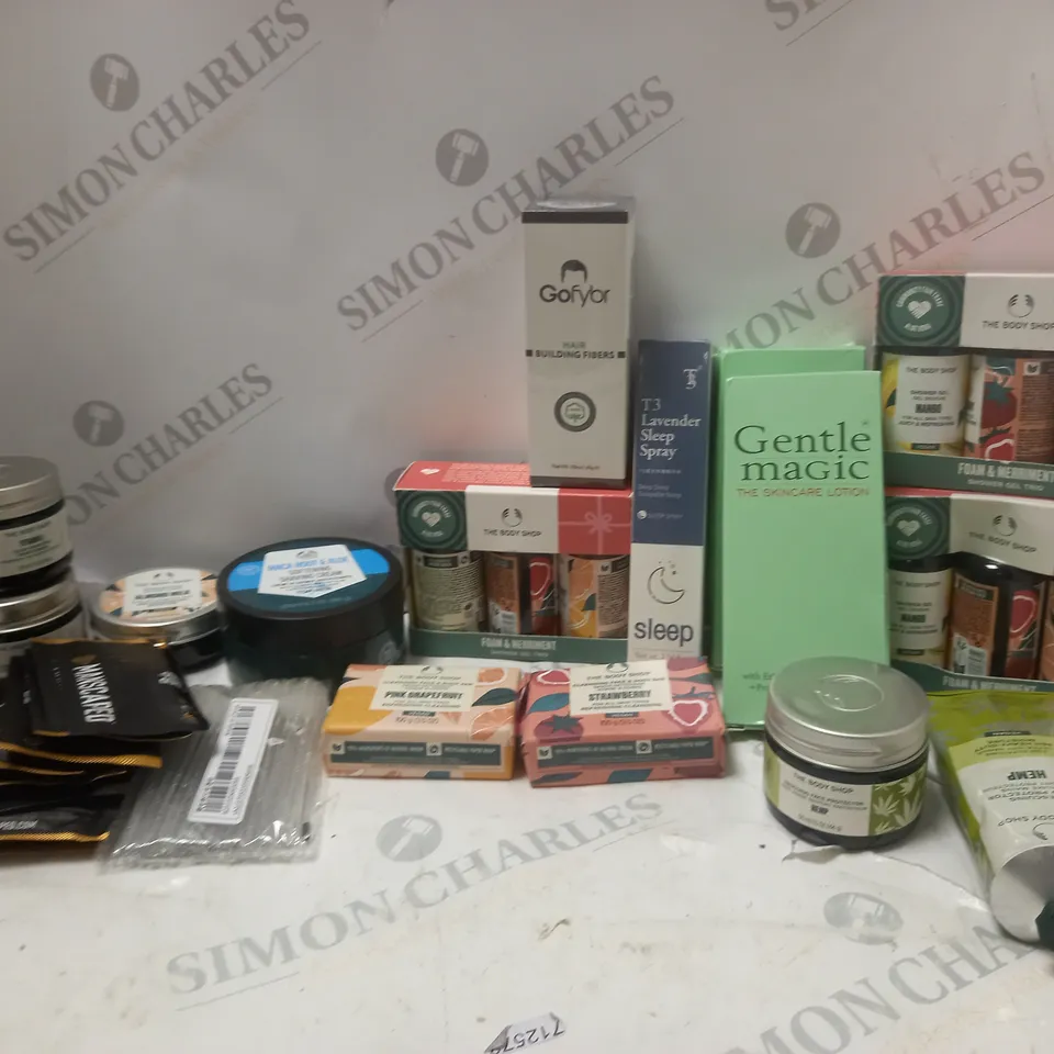 LOT OF BEAUTY PRODUCTS TO INCLUDE GENTLE MAGIC LOTION, ETC