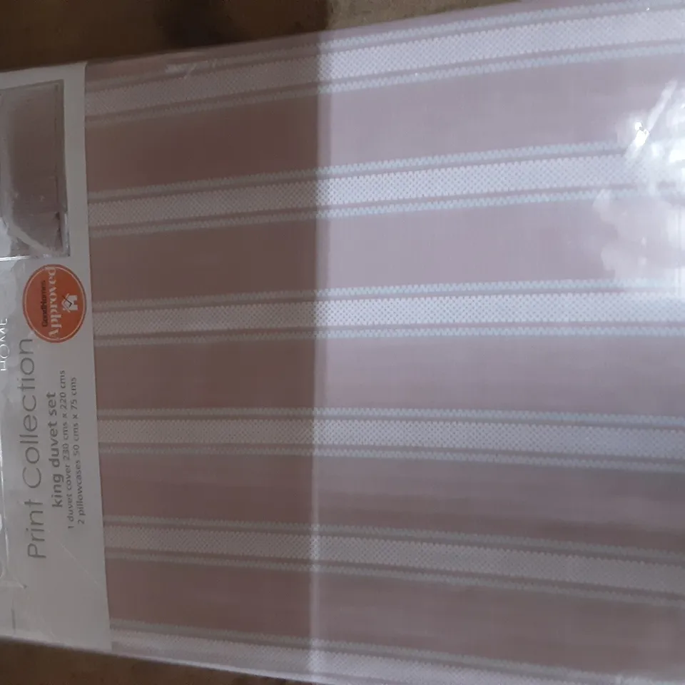 BRAXXTON DUVET COVER SET PINK KINGSIZE