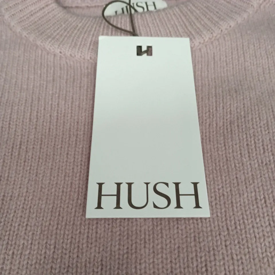HUSH NINA MERINO WOOL CROPPED JUMPER – BLUSH PINK, XS/S